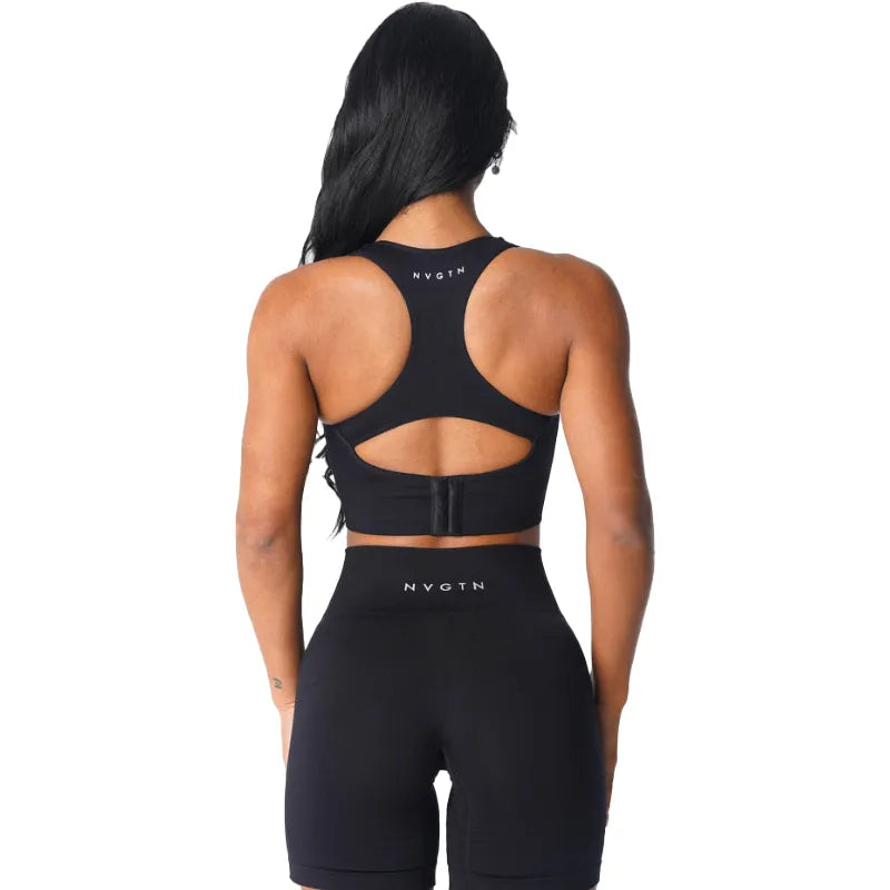 Sutiã para Mulheres, conjunto fitness, conjunto de academia, conjunto feminino, conjunto de yoga, top esportivo, short de academia femininoSpandex Top, Fitness, Elástico, Respirável, Melhoramento Do Peito, Lazer Sports