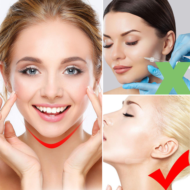 Adesivos faciais de levantamento invisíveis, remendo facial fino transparente, ferramentas em forma de V, rugas de dobras na pele, fita adesiva, fita de lifting invisível